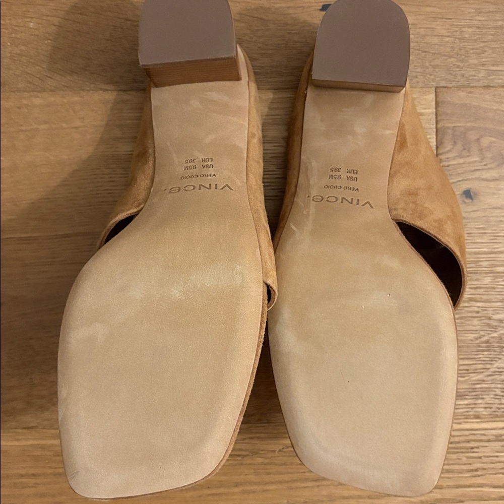 Vince Dionne Suede Tan Thong Mules - Picture 5 of 5